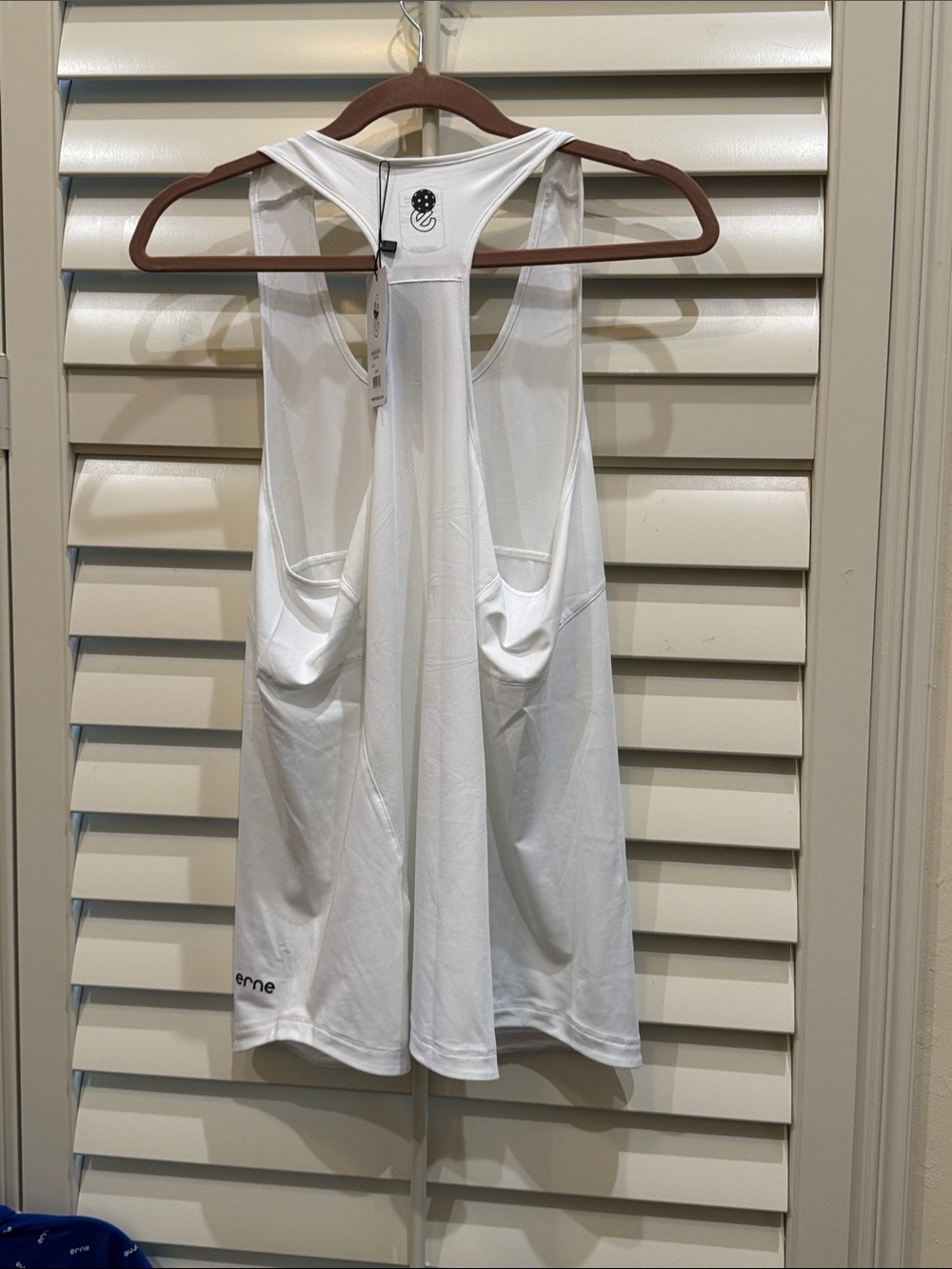 White Racerback Athletic Tank Top - Picture 3 of 3